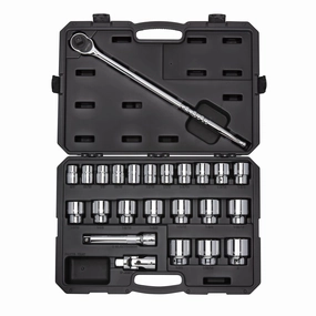 3/4 Inch Drive 6-Point Socket and Ratchet. 24-Piece (3/4-2 in.)