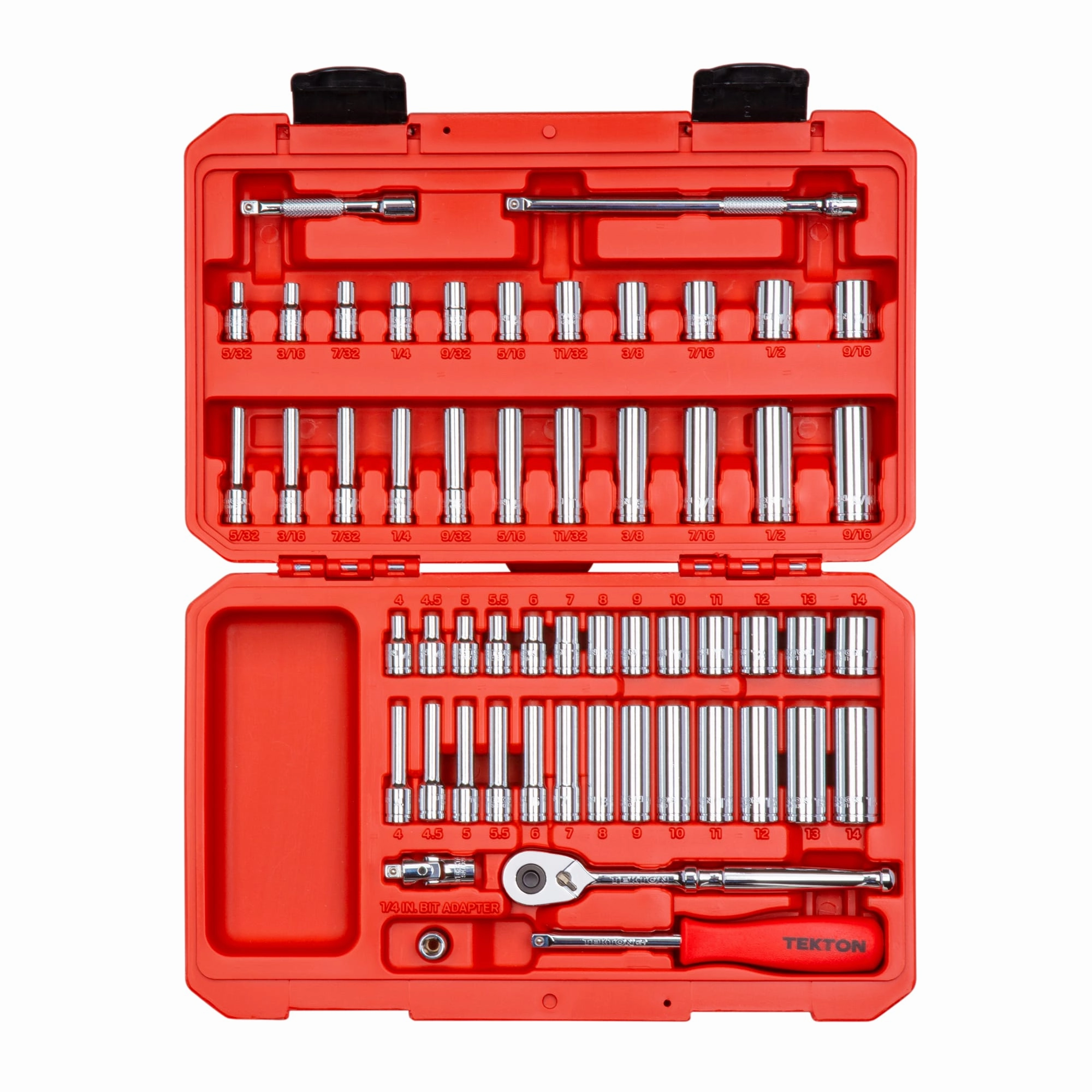 3/8 Inch Drive 6-Point Socket and Ratchet. 46-Piece (5/16-3/4 in.. 8-19 mm)