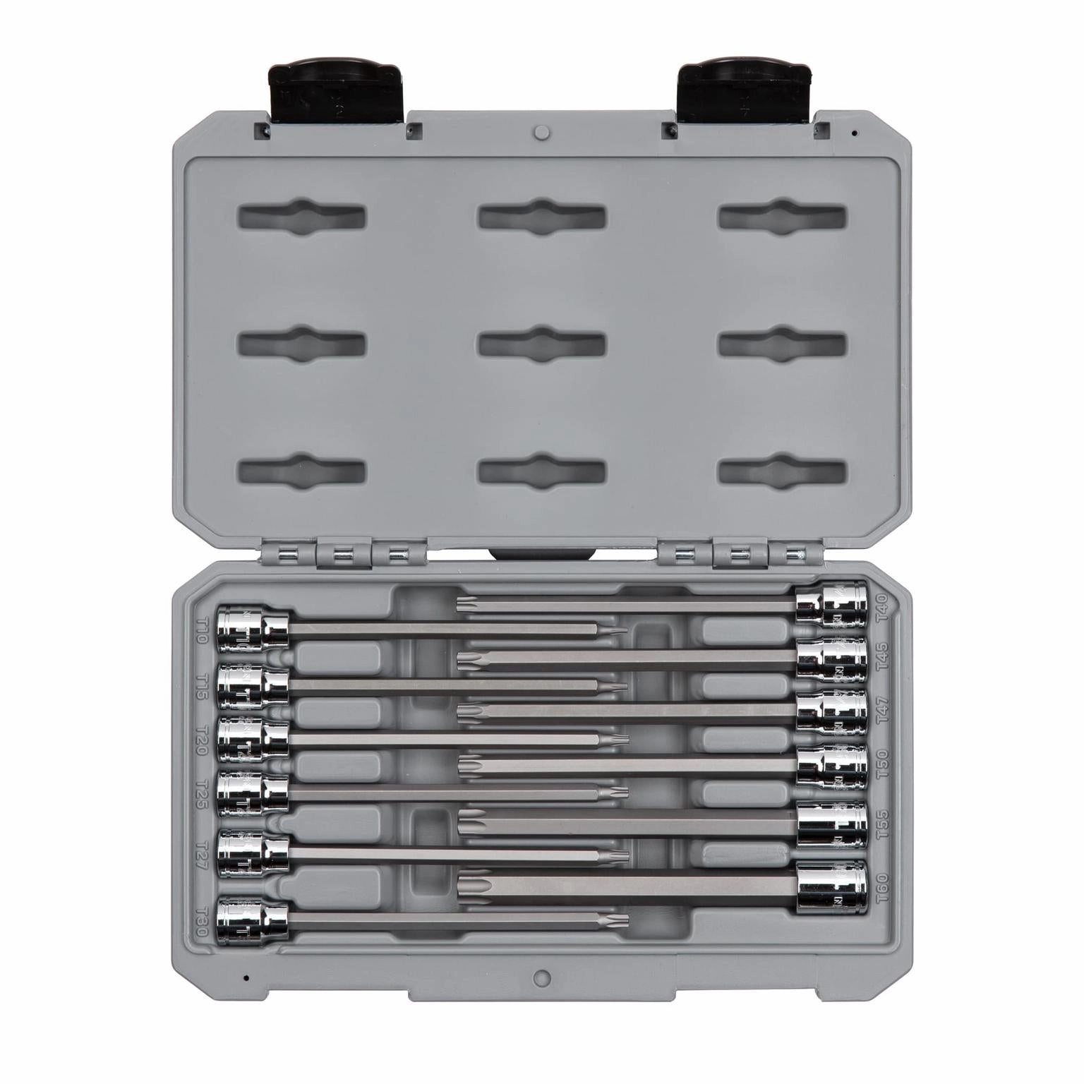 3/8 Inch Drive Long Torx Bit Socket Set. 12-Piece (T10-T60)