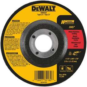 4-1/2 IN. X .045 IN. X 7/8 IN. HP Aluminum Oxide Cut-Off Wheel Type 27