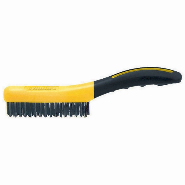 4 X 16 Soft Grip Carbon Steel Wire Brush- Shoe Handle. Labelled