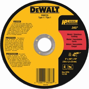 6 IN. X 0.045 IN. X 7/8 IN. HP Aluminum Oxide Cut-Off Wheel Type 1