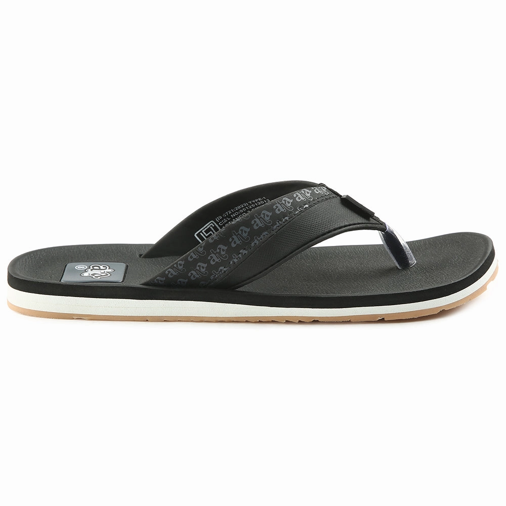 A-HA Casual Black Flip Flops For Men ANCO-03 By Liberty