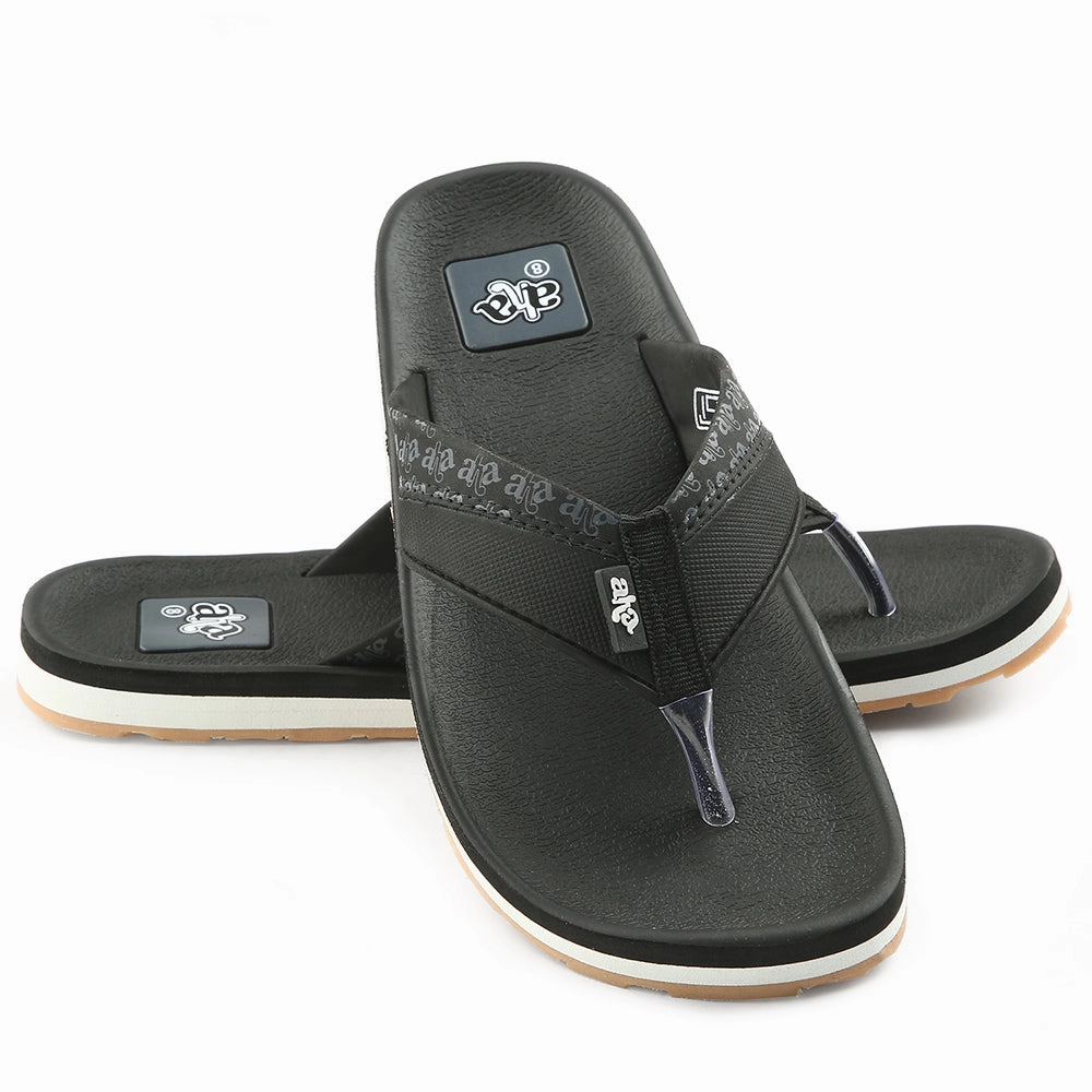 A-HA Casual Black Flip Flops For Men ANCO-03 By Liberty