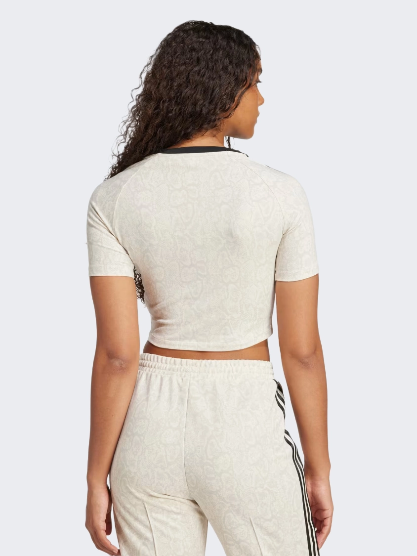 Adidas Snakeskin 3 Stripes Baby Women Original T-Shirt White/Multicolor