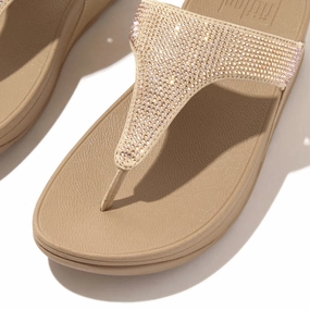 Fitflop Lulu Crystal Toe Post Latte Beige