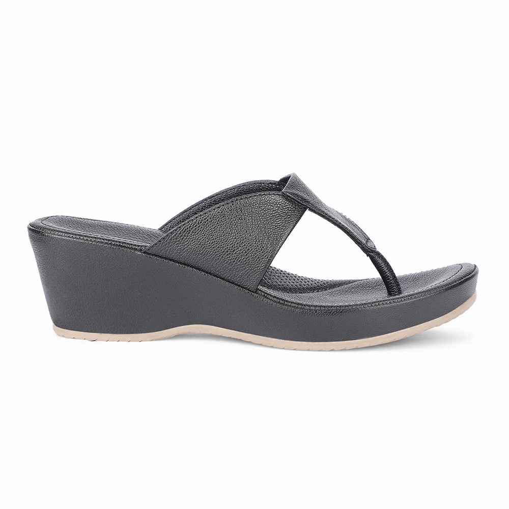 Healers Casual Black Wedges Heels For Women J332-41 By Liberty