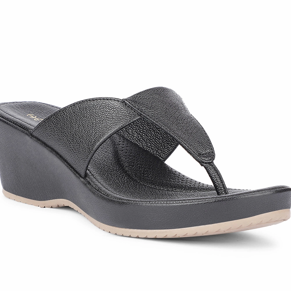 Healers Casual Black Wedges Heels For Women J332-41 By Liberty