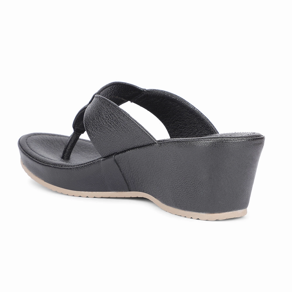 Healers Casual Black Wedges Heels For Women J332-41 By Liberty