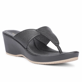 Healers Casual Black Wedges Heels For Women J332-41 By Liberty