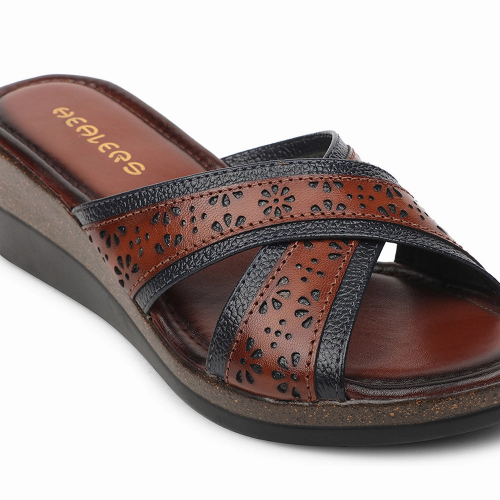 Healers Navy Blue Casual Wedge Heel Sandal For Women TLO-102 By Liberty
