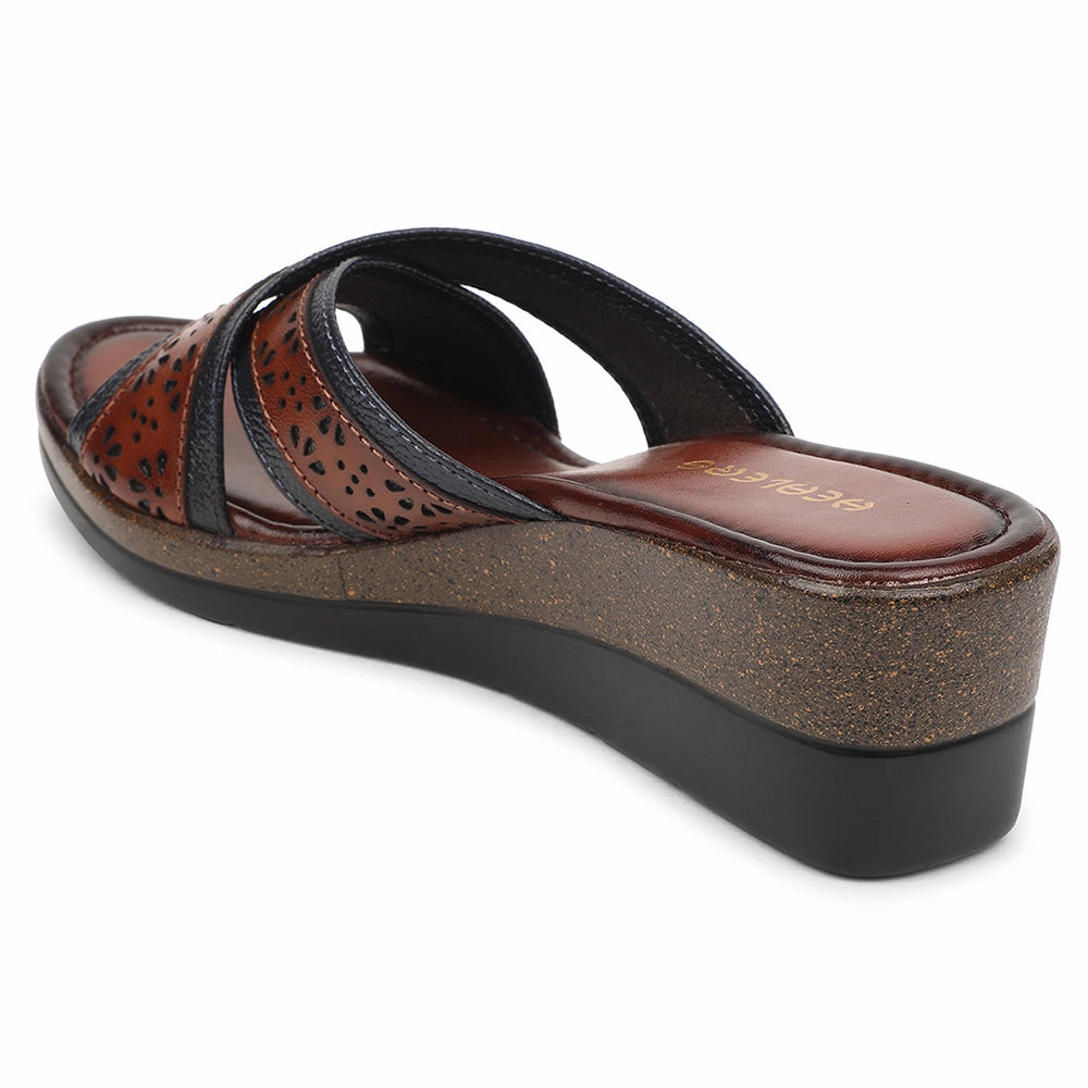 Healers Navy Blue Casual Wedge Heel Sandal For Women TLO-102 By Liberty