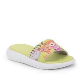Lucy & Luke Casual Lemon Slides For Kids HIPPO-30S By Liberty