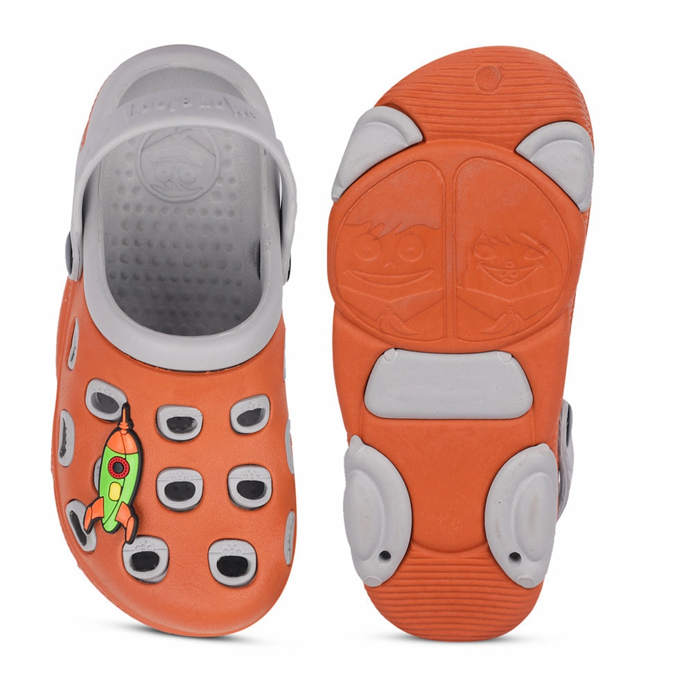 Lucy & Luke Orange Casual Slingback Clogs For Kids LPMXT-823 By Liberty