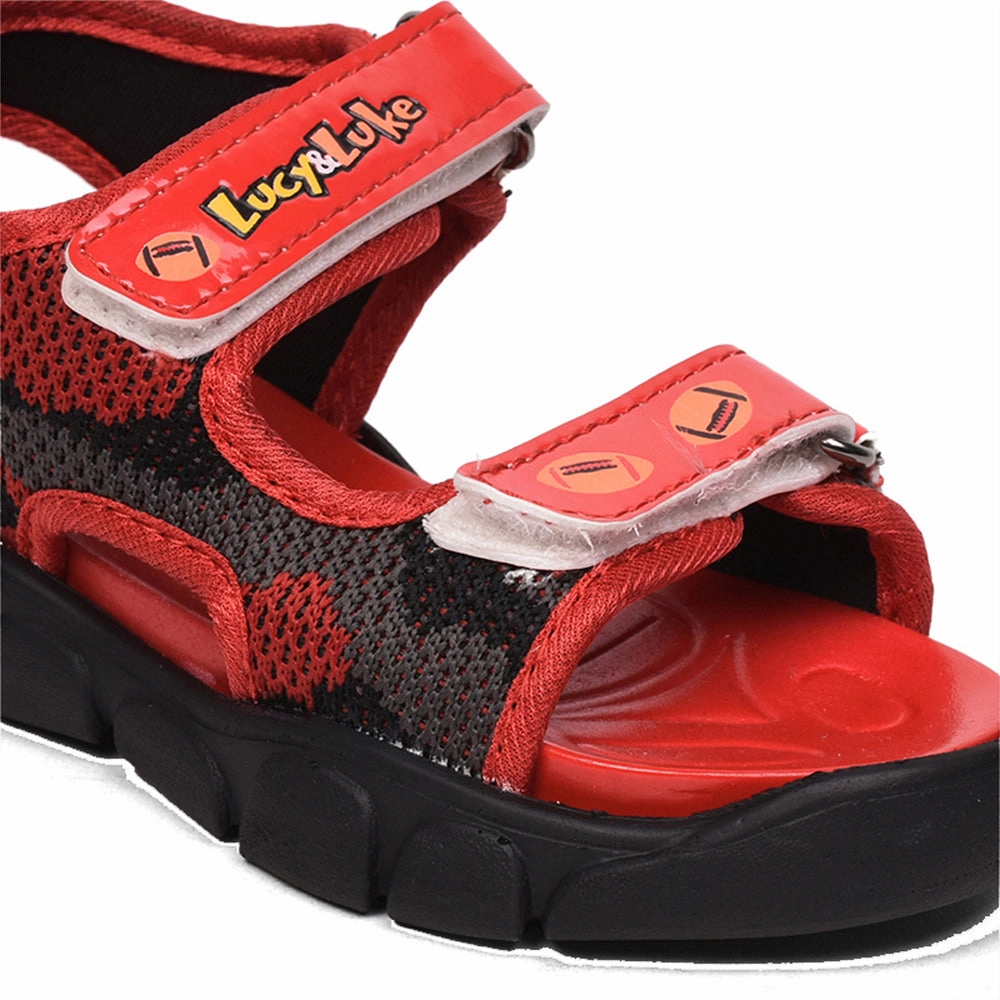 Lucy & Luke (Red) Casual Sandal For Kids FLYNN-34 By Liberty