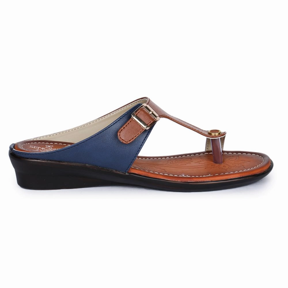 Senorita Ethnic Tan Toe Ring Slippers For Women D1-06 By Liberty
